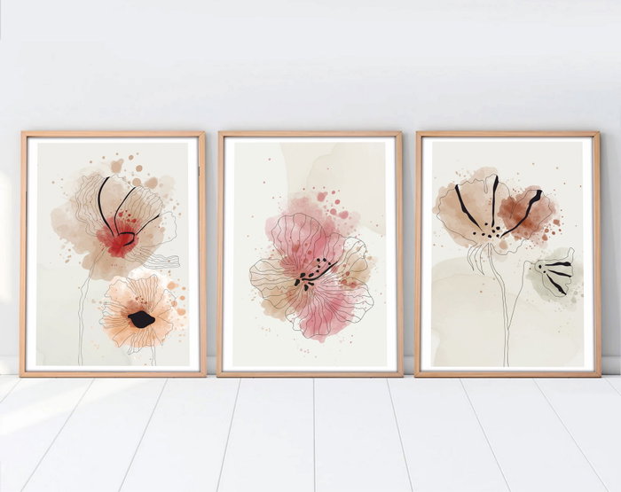 Wallity Cuadro Decorativo Enmarcado Huhu205 - 30 x 40 cm (3 Piezas) Wallity Cuadro Decorativo Enmarcado Huhu205 - 30 x 40 cm (3 Piezas)